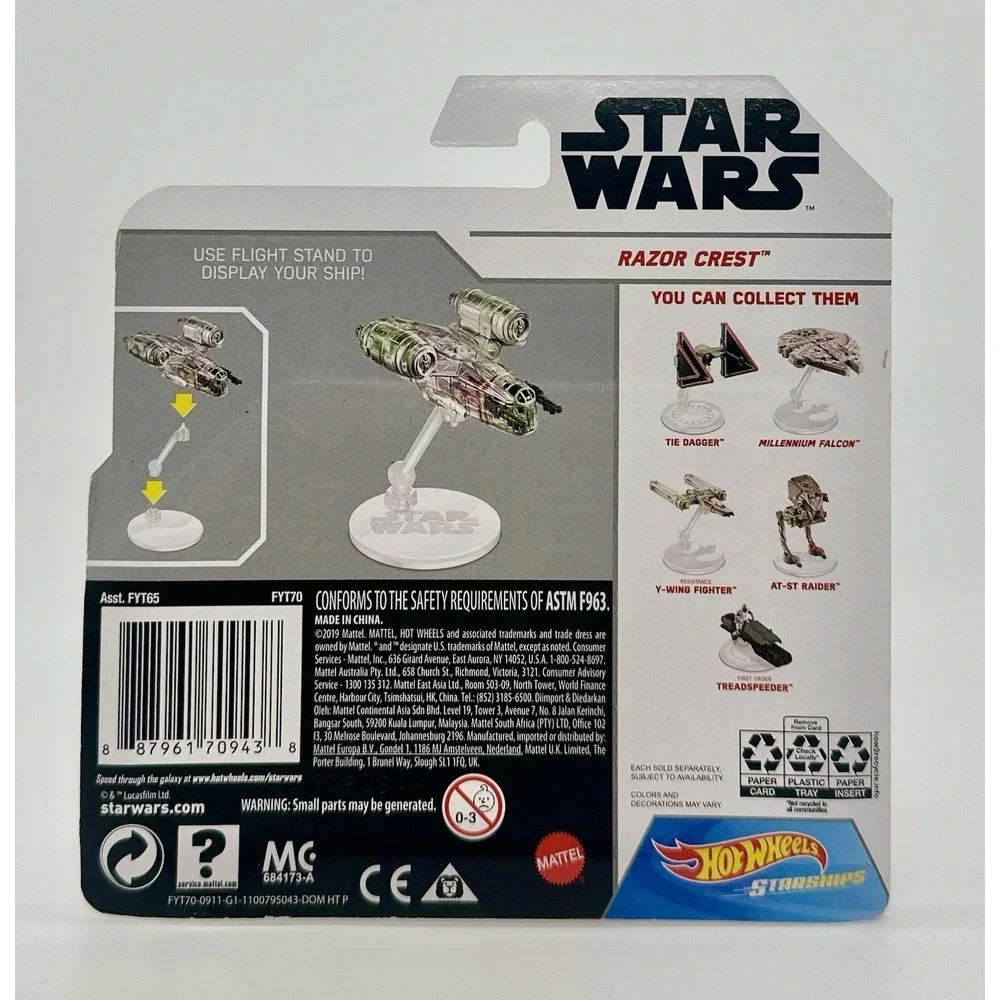 Hot Wheels Star Wars Starships Lot Razor Crest Falcon Grogu Vader TIE AT-ST NIB